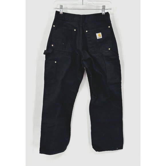 CARHARTT pants loose straight B01 firm duck double front dungarees black 26 X 27 - Picture 5 of 8